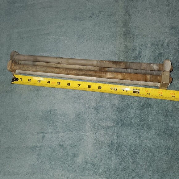5/8"x 14.5" Square Head Bolts & Nuts Galvanized Steel (Lot of 4) E-Pole Upcycle - Picture 2 of 4